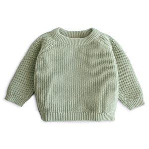 Mushie Chunky Knit Sweater - Light Mint - age 0-3 Months